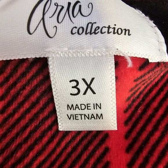 Aria Women's Nightgown Lot Sz 3x Velour Midi Red Black & Blue Comfort Soft H0103 - Picture 5 of 8